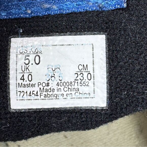 Vans SK8 Hi Big Style Multi Pattern High Top Sneakers Blue Red Black 5 Big Kids - Picture 10 of 11